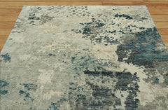 8x10 Hand Knotted 100% Wool Oushak Traditional Oriental Area Rug Silver, Turquoise Color