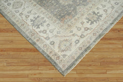 8x10 Gray Beige Muted Earth Tones Color Hand Knotted Oushak Wool Traditional Oriental Rug