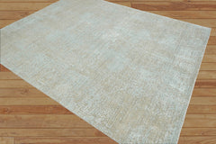 8x10 Light Blue, Gray Hand Knotted 100% Wool Transitional Oriental Area Rug