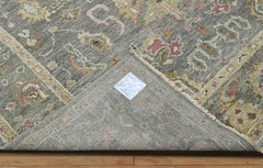 7' 8''x9' 8'' Gray Moss Graphite Color Hand Knotted Indo Oushak 100% Wool Traditional Oriental Area Rug