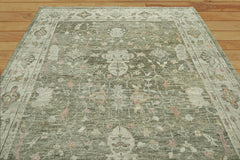 9x12 Hand Knotted 100% Wool Oushak Traditional Oriental Area Rug Sage, Green Color