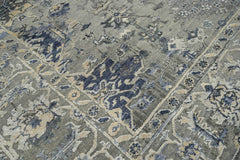 6x9 Gray Blue Beige Color Hand Knotted Oushak Wool Traditional Oriental Rug