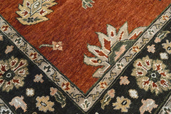 6x9 Burnt Orange Olive Green Beige Color Hand Knotted Oushak Arts & Crafts Wool Arts & Crafts/Mission Oriental Rug