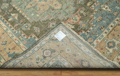 8x10 Hand Knotted 100% Wool Oushak Traditional Oriental Area Rug Dark Brown, Gold Color