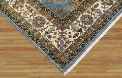 8x10 Blue Cream Gold Color Hand Knotted Oushak Arts & Crafts Wool Arts & Crafts/Mission Oriental Rug
