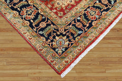 8x10 Red Black Gold Color Hand Knotted Oushak Wool Traditional Oriental Rug