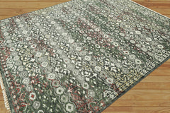 8x10 Black, Gray Hand Knotted 100% Wool Oushak Traditional Oriental Area Rug