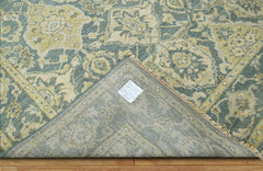 8x10 Hand Knotted 100% Wool Oushak Traditional Oriental Area Rug Light Blue Color