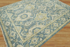 8x10 Hand Knotted 100% Wool Oushak Traditional Oriental Area Rug Light Blue Color