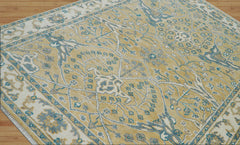 8x10 Hand Knotted Turkish Oushak 100% Wool Transitional Oriental Area Rug Mustard, Ivory Color