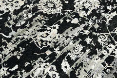 8x10 Black Gray Color Hand Knotted Transitional Wool Transitional Oriental Rug