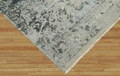 8x10 Beige Gray Muted Earth Tones Color Hand Knotted Transitional Wool Transitional Oriental Rug