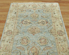 4x6 Hand Knotted 100% Wool Oushak Traditional Oriental Area Rug Light Blue, Silver Color