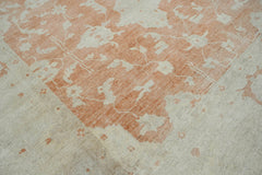 9x12 Peach Gray Beige Color Hand Knotted Oushak Wool Traditional Oriental Rug