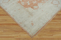 9x12 Peach Gray Beige Color Hand Knotted Oushak Wool Traditional Oriental Rug