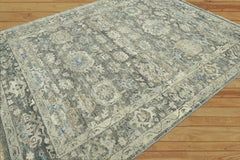 8x10 Beige, Gray Hand Knotted 100% Wool Oushak Traditional Oriental Area Rug