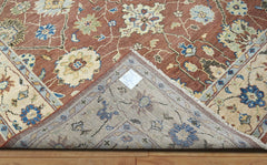 2' 6''x9' 1'' Brown Beige Sage Color Hand Knotted Indo Oushak 100% Wool Traditional Oriental Area Rug