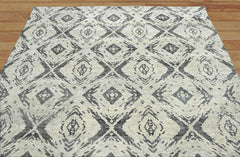9' x11' 10" Tone On Tone Gray Color Hand Knotted Indo Oushak 100% Wool Modern & Contemporary Oriental Area Rug
