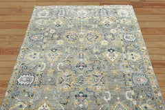 5' 6''x8' 6'' Gray Light Gold Ivory Color Hand Knotted Indo Oushak 100% Wool Traditional Oriental Area Rug