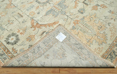 8x10 Hand Knotted 100% Wool Oushak Traditional Oriental Area Rug Gray, Peach Color