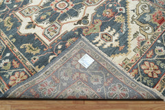 7' 9''x9' 11" Slate Ivory Sage Color Hand Knotted 100% Wool Arts & Crafts Oriental Area Rug