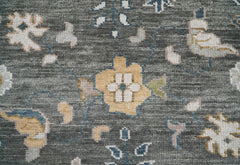 9x12 Hand Knotted Turkish Oushak 100% Wool Transitional Oriental Area Rug Gray, Ivory Color