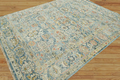 8x10 Hand Knotted 100% Wool Traditional Oriental Area Rug Light Blue Color