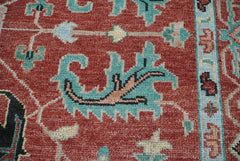 9x12 Hand Knotted LoomBloom Muted Turkish Oushak 100% Wool Arts & Crafts Oriental Area Rug Burnt Orange,Gray Color