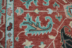 9x12 Hand Knotted LoomBloom Muted Turkish Oushak 100% Wool Arts & Crafts Oriental Area Rug Burnt Orange,Gray Color