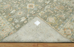 8x10 Hand Knotted 100% Wool Traditional Oriental Area Rug Dark Gray, Light Gray Color