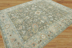 8x10 Hand Knotted 100% Wool Traditional Oriental Area Rug Dark Gray, Light Gray Color