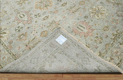 8x10 Gray LoomBloom Hand Knotted Traditional All-Over Oushak 100% Wool Oriental Area Rug