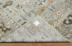 10' x13' 10" Gray Beige Tan Color Hand Knotted Indo Oushak 100% Wool Traditional Oriental Rug