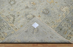 9x12 Gray LoomBloom Hand Knotted Traditional All-Over Oushak 100% Wool Oriental Area Rug