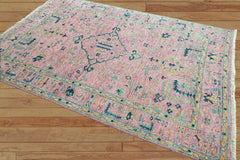 5x7 Pink LoomBloom Hand Knotted Transitional Patterned Oushak 100% Wool Oriental Area Rug