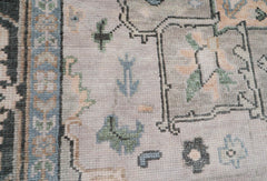 9x12 Hand Knotted LoomBloom Muted Turkish Oushak 100% Wool Transitional Oriental Area Rug Beige, Gray Color