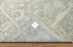 10x14 Gray LoomBloom Hand Knotted Traditional Patterned Oushak 100% Wool Oriental Area Rug