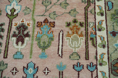 10x14 Hand Knotted LoomBloom Muted Turkish Oushak 100% Wool Transitional Oriental Area Rug Blush, Green Color