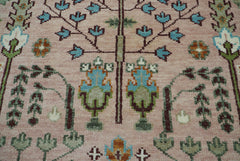 10x14 Hand Knotted LoomBloom Muted Turkish Oushak 100% Wool Transitional Oriental Area Rug Blush, Green Color