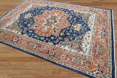 6x9 Blue, Orange LoomBloom Hand Knotted Arts & Crafts Oushak 100% Wool Oriental Area Rug