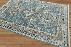 6x9 Blue LoomBloom Hand Knotted Arts & Crafts Oushak 100% Wool Oriental Area Rug