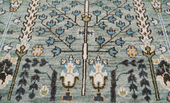 Palace Hand Knotted LoomBloom Muted Turkish Oushak 100% Wool Transitional Oriental Area Rug Sea Foam, Beige Color