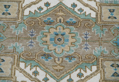 Palace Hand Knotted LoomBloom Muted Turkish Oushak 100% Wool Transitional Oriental Area Rug Beige, Tan Color