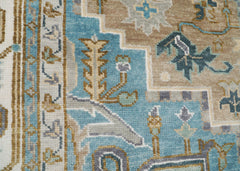 Palace Hand Knotted LoomBloom Muted Turkish Oushak 100% Wool Transitional Oriental Area Rug Beige, Tan Color