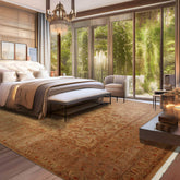 9x12 Tan Taupe Aqua Color Hand Knotted Persian 100% Wool Traditional Oriental Rug