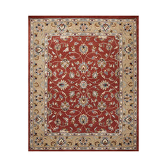 8' x10' Rust Pistacchio Ivory Color Hand Tufted Persian 100% Wool Traditional Oriental Rug