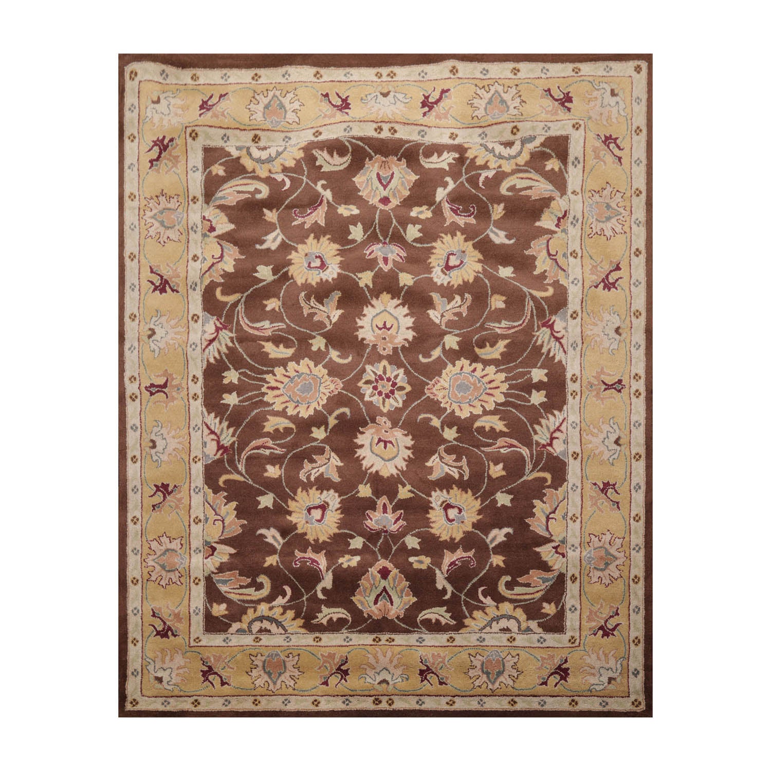 8' x10' Brown Beige Pistacchio Color Hand Tufted Hand Made 100% Wool Traditional Oriental Rug