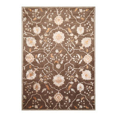 8' x11' Brown Gray Caramel Color Hand Tufted Hand Made Wool & Art Silk Transitional Oriental Rug