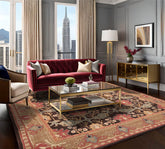 Runner Brown Tan Rose Color Hand Tufted Floral 100% Wool Modern Oriental Rug