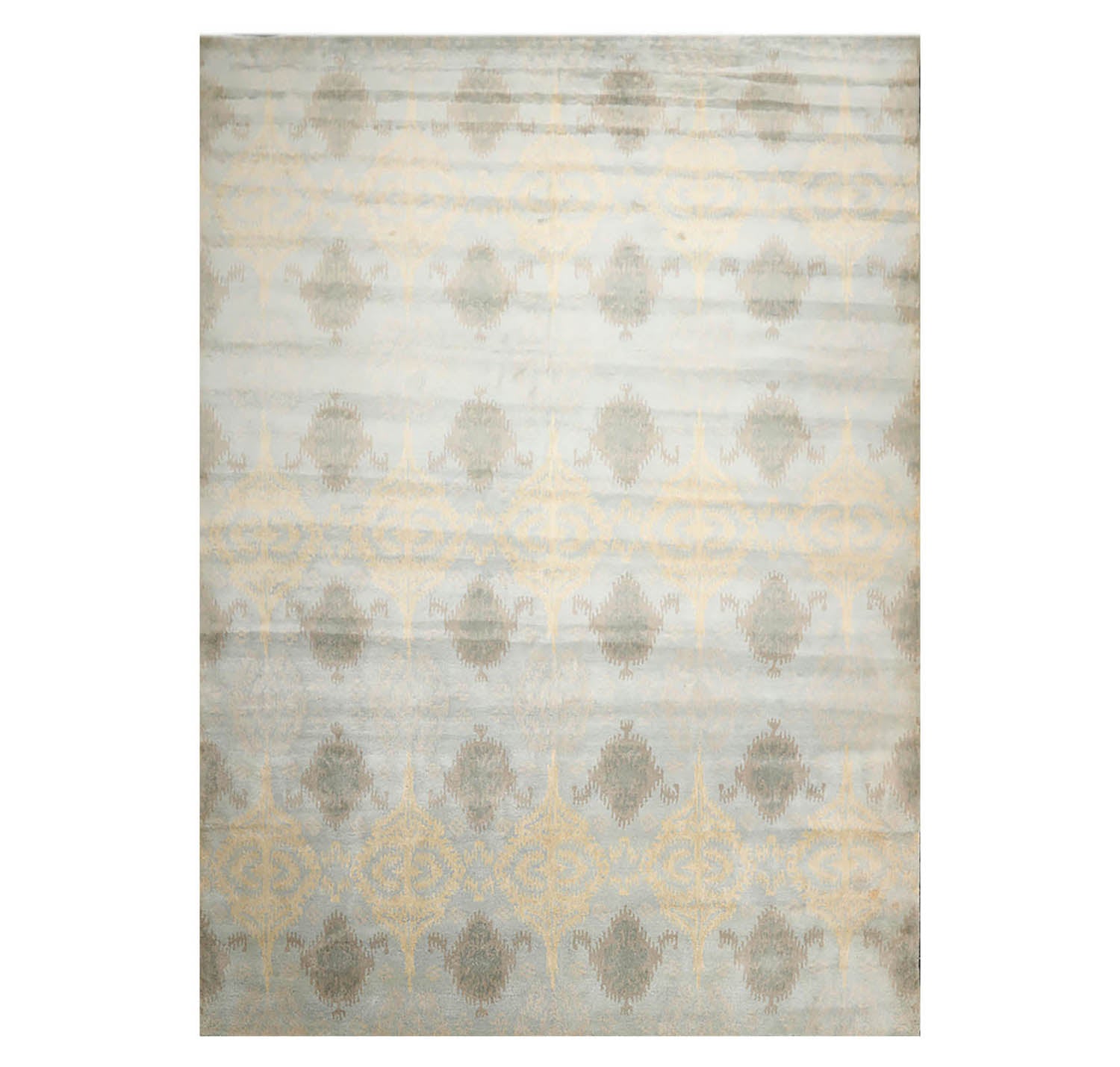 9' 4''x13' 3'' Light Blue Brown Taupe Color Hand Tufted Hand Made 100% Wool Modern & Contemporary Oriental Rug